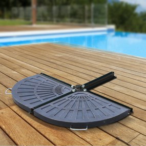 Conjunto de 2 Peças de Base para Chapéu de Sol Excéntrico Suporte para
