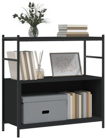 Estante 80x30x78,5 cm derivados de madeira e ferro preto