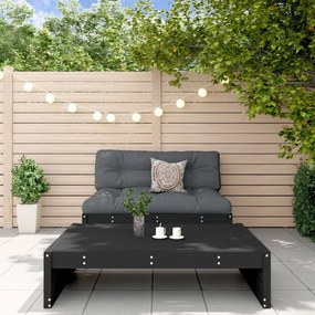 vidaXL 2 pcs conjunto lounge de jardim madeira de pinho maciça preto