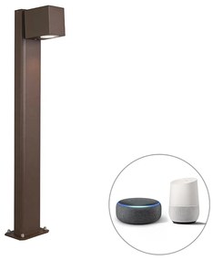 LED Candeeiro de pé exterior inteligente 65 cm castanho ferrugem IP44 com Wi-Fi GU10 - Baleno Moderno,Country / Rústico