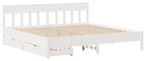 Cama sem colchão 180x200 cm madeira de pinho maciça branco