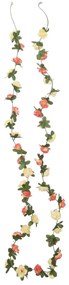 Grinaldas de flores de Natal 6 pcs 240 cm rosa e champanhe