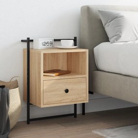 vidaXL Mesa cabeceira parede 40x30x61cm deriv. madeira carvalho sonoma