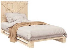 Estrutura de cama com cabeceira 100x200cm pinho maciço