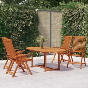 vidaXL 5 pcs conj. jantar para jardim madeira de eucalipto maciça