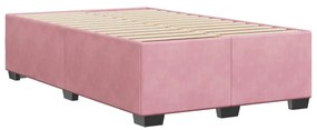 Estrutura de cama com colchão 120x190 cm veludo rosa