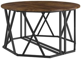 Mesa de Centro em Carvalho Fumado 80x80x42 cm Madeira de Engenharia