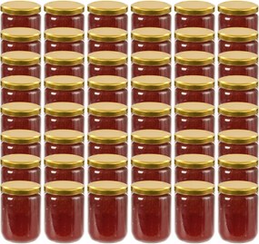 vidaXL Frascos de vidro com tampas douradas 48 pcs 230 ml