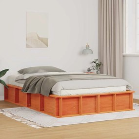 vidaXL Estrutura da Cama Castanho-mel 140 x 200 cm Madeira maciça