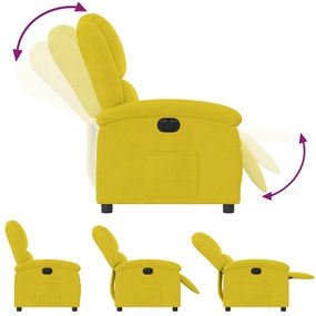 Poltrona elétrica reclinável veludo amarelo
