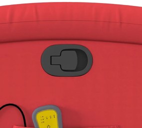 Poltrona de massagens reclinável couro artificial vermelho