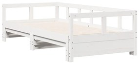 Sofá-cama sem colchão 90x190 cm madeira de pinho maciça branco