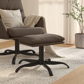 vidaXL Apoio de pés 60x60x36 cm tecido cinzento-acastanhado