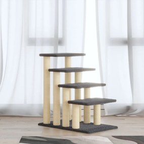 vidaXL Árvore p/ gatos c/ postes arranhadores sisal 63 cm cinza-escuro