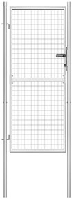 Portão de jardim em aço galvanizado 105x225 cm prateado