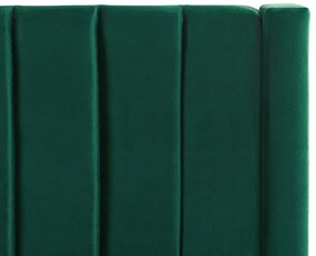 Cama de casal com arrumação em veludo verde esmeralda 140 x 200 cm NOYERS Beliani
