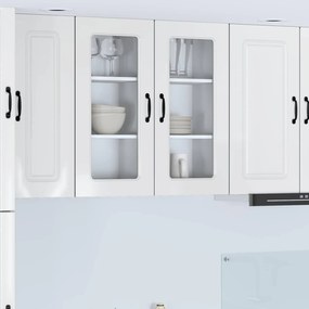 vidaXL Armário de Cozinha Kalmar 2 pcs Branco Brilhante