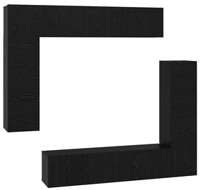 Conjunto de móvel de TV 8 pcs Carvalho preto 80 x 30 x 30 cm