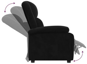 Poltrona reclinável veludo preto