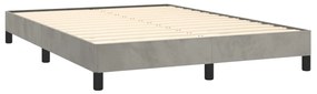 Estrutura de cama sem colchão 140x190 cm veludo cinzento-claro