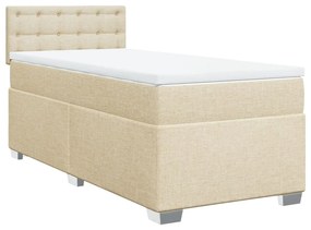 Cama com molas/colchão 90x190 cm tecido cor creme