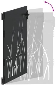 Portão de Jardim Preto 105 x 150 cm Aço com Revestimento em Pó