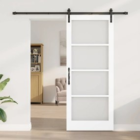 Porta Deslizante com Conjunto de Ferragens 'ORKDAL'Branca 86x211 cm