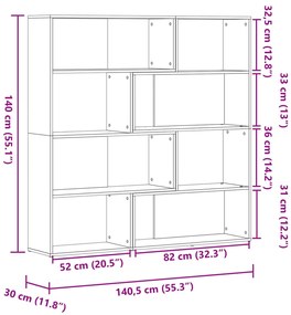 Estante canto 4 prateleiras 85x85x140 cm deriv. madeira branco