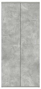 Guarda-Sapatos Cinza Concreto 80x39x180 cm de Madeira de Engenharia