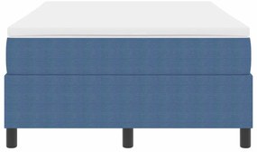 Cama Box Spring com Colchão Azul, 120 x 200 cm, em veludo.
