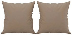 2 pcs conjunto sofás c/ almofadas couro artificial cappuccino