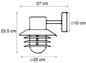 Candeeiro de parede moderno para exterior preto IP44 - Prato Down Moderno