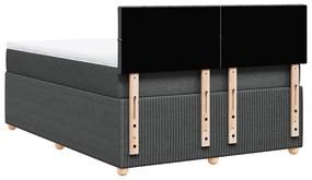 Cama com molas/colchão 140x190 cm tecido cinzento-escuro