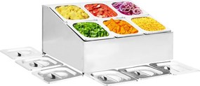 vidaXL Suporte gastronorm c/ 6 recipientes GN 1/6 aço inoxidável