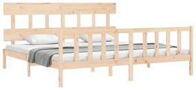 Estrutura de cama Super King Size com cabeceira madeira maciça