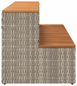 Degrau p/ hidromassagem 100x50x50,5 cm PE e acácia maciça