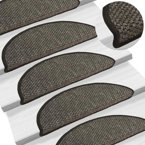 vidaXL Tapetes escada adesivos aspeto sisal 15 pcs 56x17x3cm antracite