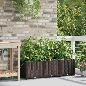 Jardineiras de Jardim 1 pc Castanho 120 x 40 x 37.5 cm Plástico