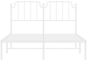 Estrutura de cama com cabeceira 150x200 cm metal branco