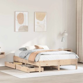 vidaXL Cama sem colchão 150x200 cm madeira de pinho maciça