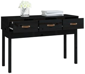 Mesa consola 114x40x75 cm madeira de pinho maciça preto
