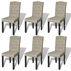 vidaXL Cadeiras de jantar 6 pcs tecido cor camel