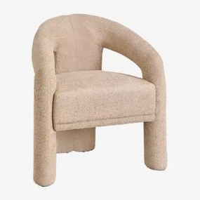 Pacote De 2 Poltronas Estofadas Greca Tecido De Chenille Espesso Castanho Latte - Sklum