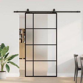 Porta desliz. c/ conj. ferragens 102,5x205cm vidro ESG preto