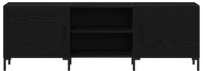 Armário para TV vidaXL Preta Carvalho 150x30x50 cm em Madeira Derivada