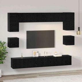 Conjunto de móvel de TV 8 pcs Carvalho Preto 100 x 30 x 30 cm