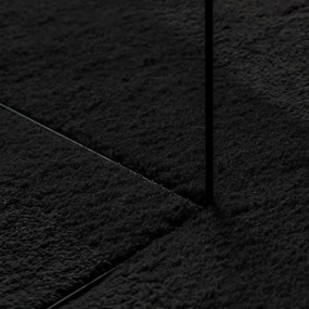 Tapete pelo curto macio e lavável HUARTE 100x200 cm preto
