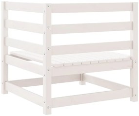 Sofás de canto para jardim 2 pcs madeira de pinho maciça branco