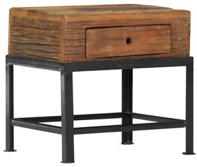 Mesa de cabeceira 40x35x40 cm madeira recuperada maciça