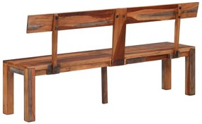Banco com encosto 160 cm madeira de acácia maciça cinzento